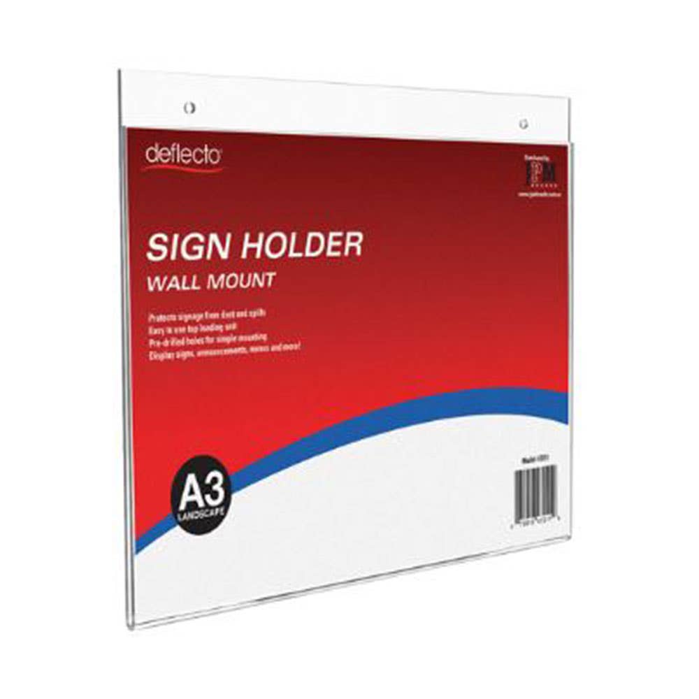 Esselte Sign Menu Holder 47585 A3 Landscape Wall Mount Clear 820028400 45570