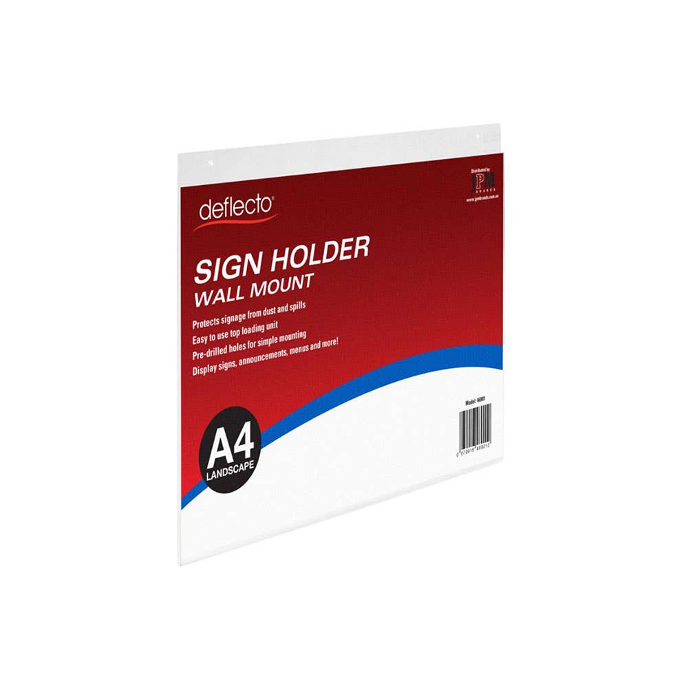 Deflect-o Wall Mount A4 Sign Holder Landscape_267657_45546