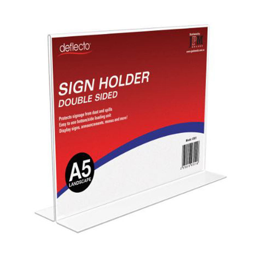 Sign Holder Double Sided - A5 Landscape Deflecto  47911_40044346_47911