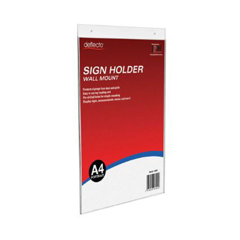 Sign Menu Holder 47580 A4 Portrait Wall Mount Clear_820028300_50186