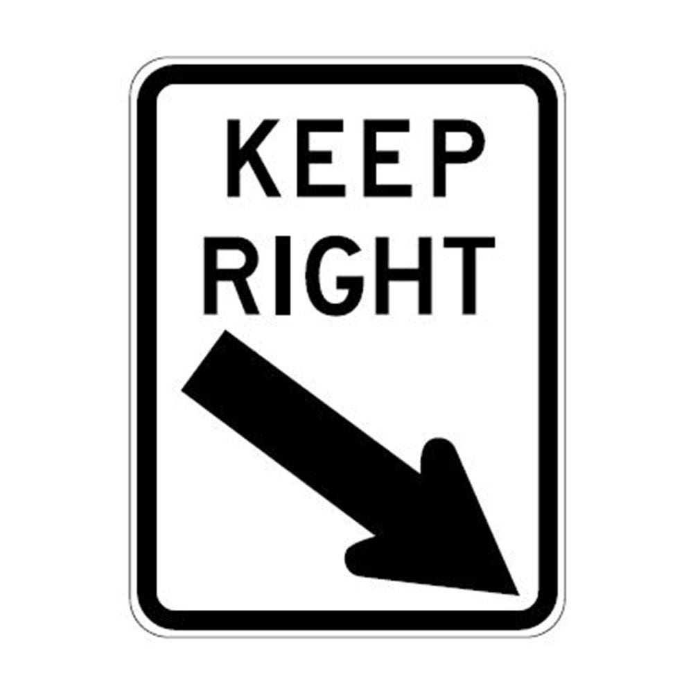 450x600 ALUM REF CL1 KEEP RIGHT WITH ARROW BLACK ON WHITE 36021689 R2-3A(R)C1