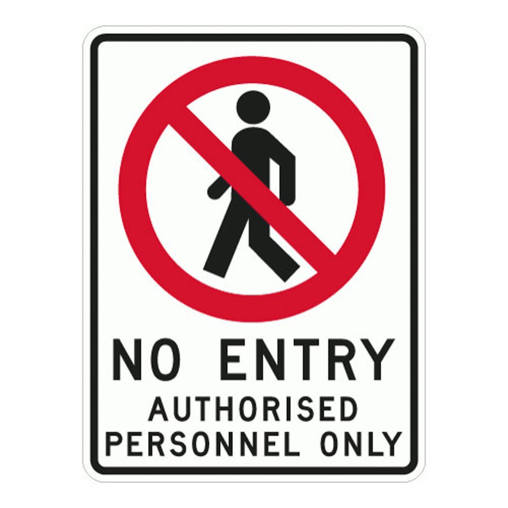Sign DANGER NO ENTRY AUTHORISED PERSONNEL ONLY 450 x 300mm Poly 60028492 DNENT4530P