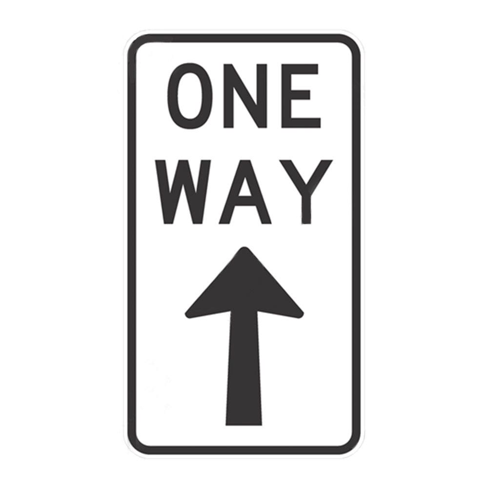 Traffic Sign ONE WAY WITH UP ARROW  Aluminium Reflective Class 1 450x800mm 36021751 R2-17A