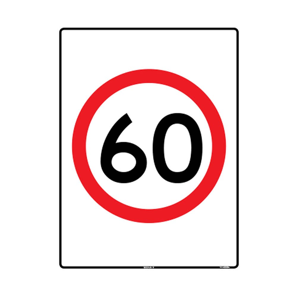 Speed Sign 60kph 800 x 600mm C1 Reflective 301933 R4-1B(60)