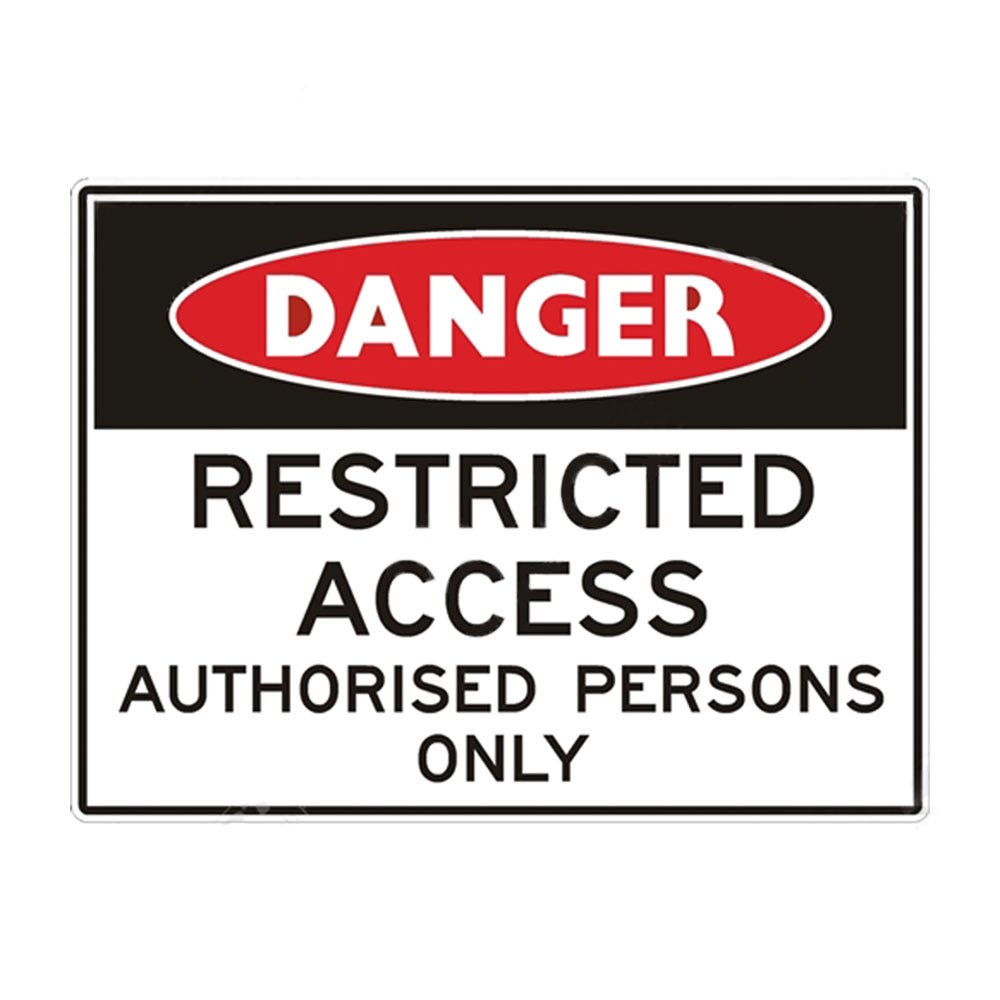 Sign RESTRICTED ACCESS AUTHORISED PERSONS ONLY 600x450 Metal Non Ref 36021693 DREAC6045M