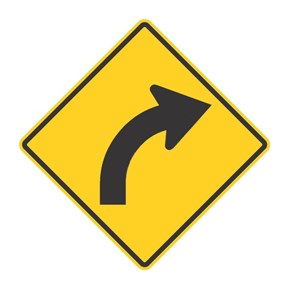 Curve Right Picto Yellow Metal 600x600 405919 W1-3AR