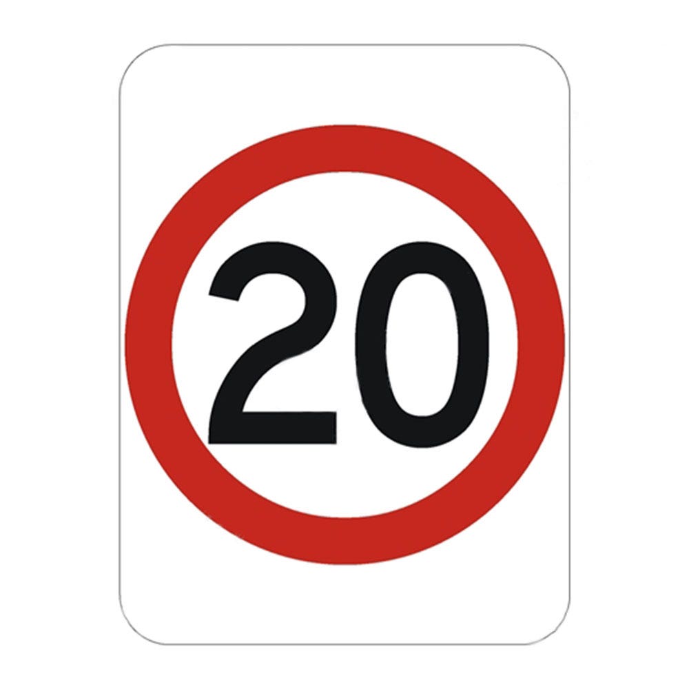 20KM SPEED SIGN R4-1A20C1 450 X 600 272057 R4-1A-20C1