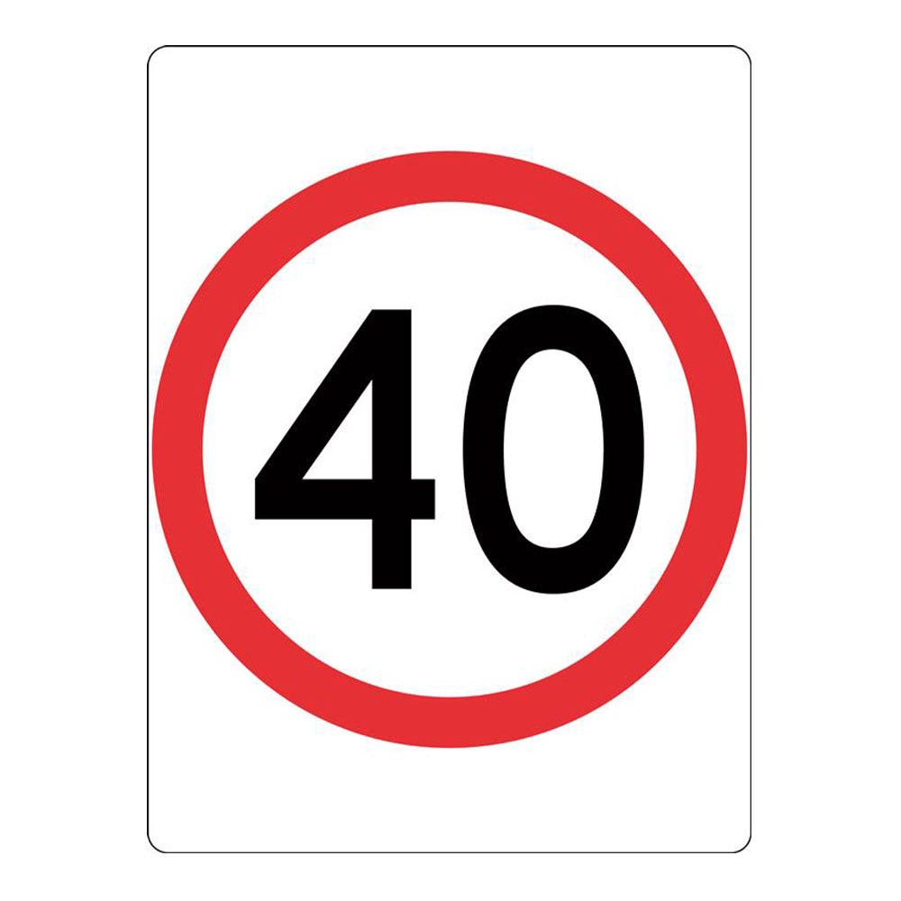 Sign Speed 40KPH 900 X 600mm Class 1 Reflective 134855 R4-1C(40)