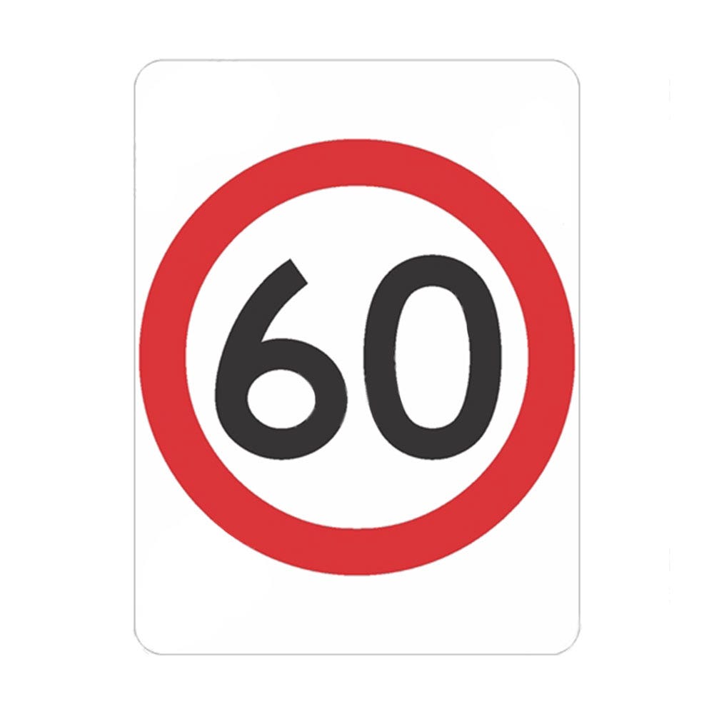 Traffic Sign 60KM SPEED Aluminium Reflective Class 1 900x1200mm 36021745 R4-1C(60)