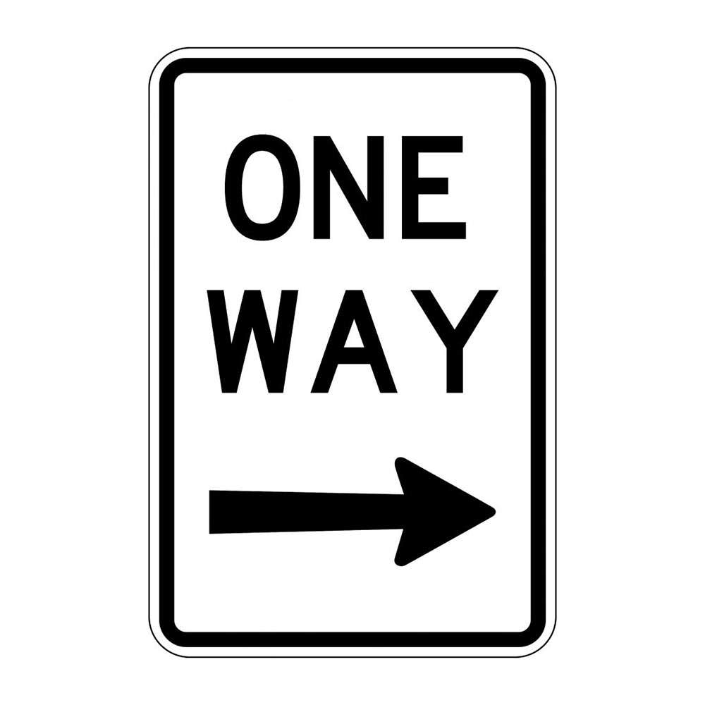 ONE WAY Right Arrow Sign Class 1 Aluminium 600 x 450mm 401987 R2-2A(R)C1