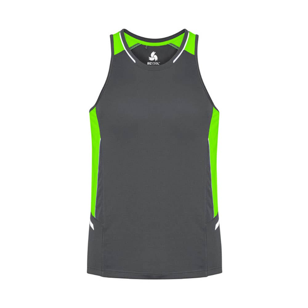 Singlet Mens Renegade Gry/Fluro Lime/Sil - L 36018908 SG702M-GRY/LIM/SLV-L