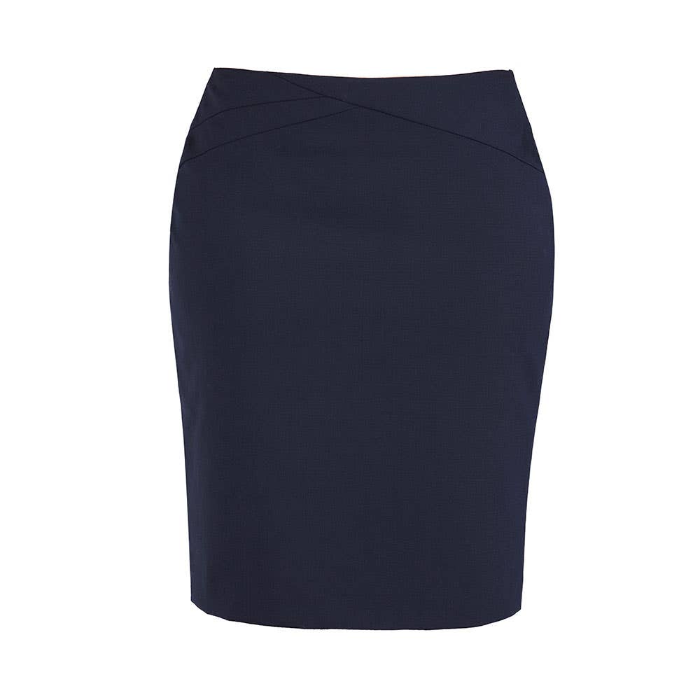 Ladies Chevron banded Skirt navy - 10 36015137 20114-NAV-10