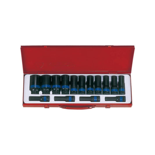 Impact Socket Set 1/2'' Drive 6 Point Metric Deep 15 Piece 91990053 4415MP03