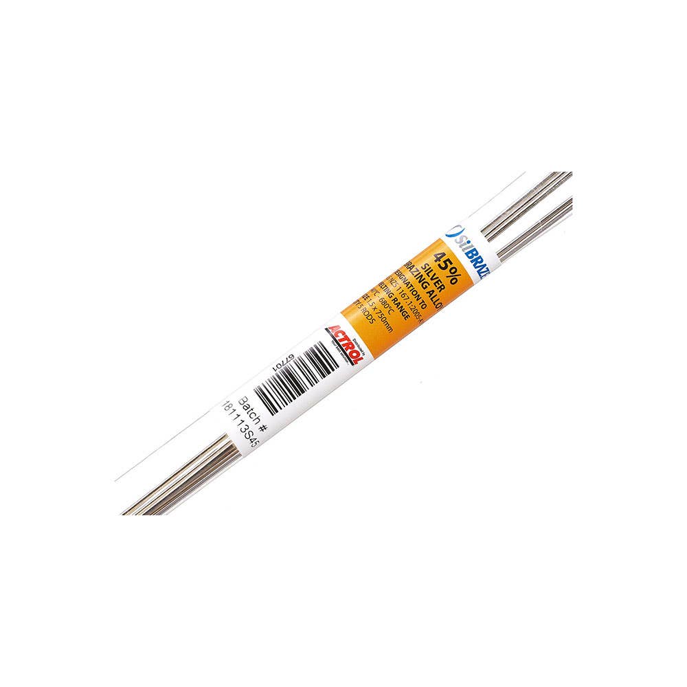 Silbraze Silver Solder Rods 45% 1.5 x 750mm 215492 1900026