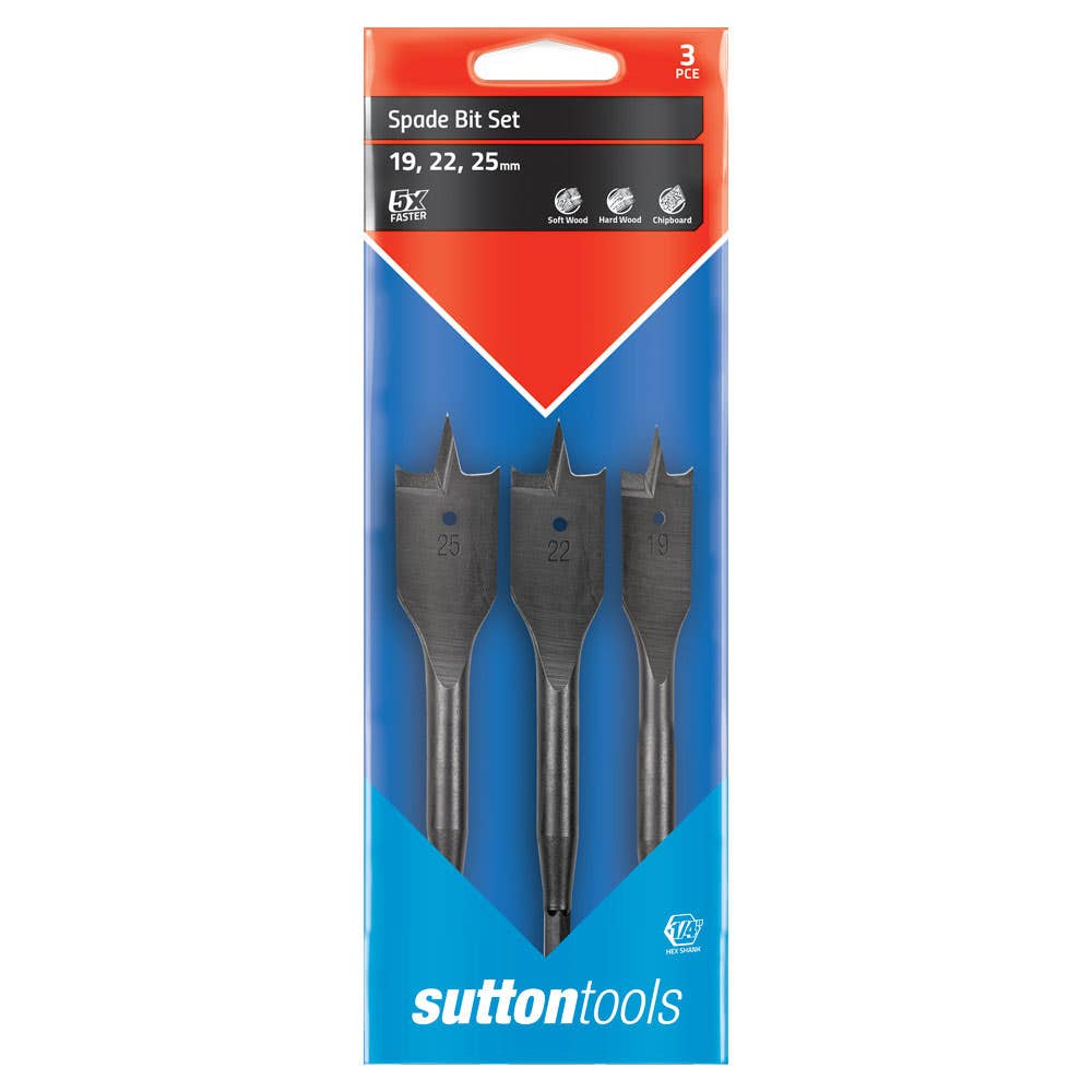 Spade Drill Bit Set 3 Piece 19 - 25mm 40014285 D501SS3