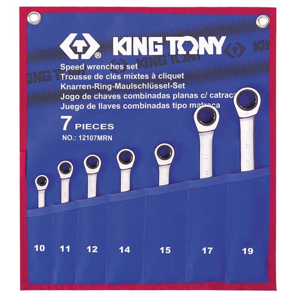 Combination Ratchet Spanner Set Open & Ring 10 - 19mm 7 Piece 91630110 12107MRN