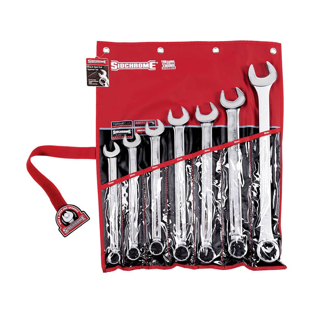 7 Piece Open End & Ring Spanner Set Metric 91640004 SCMT22209