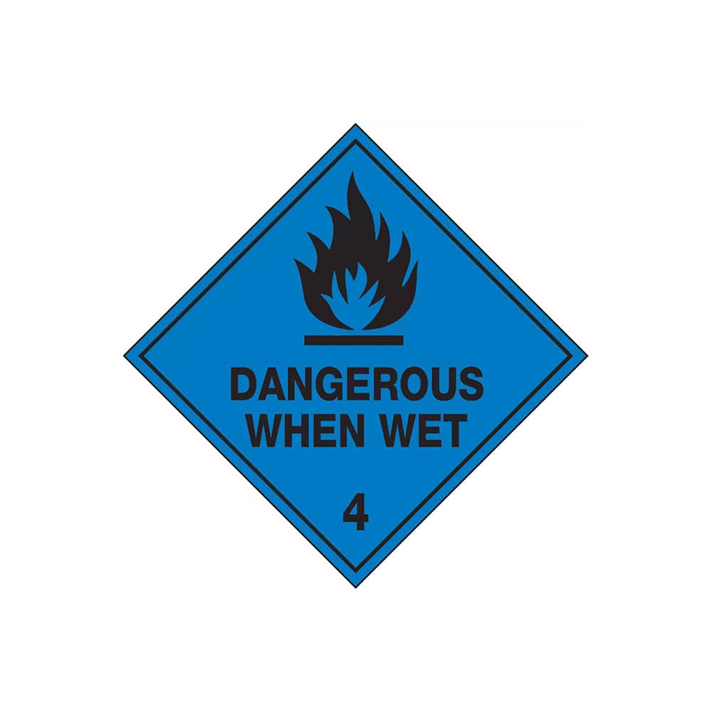 Dangerous When Wet 4 Sticker 100 x 100mm 250 Roll 514967 HLL104.3PAP