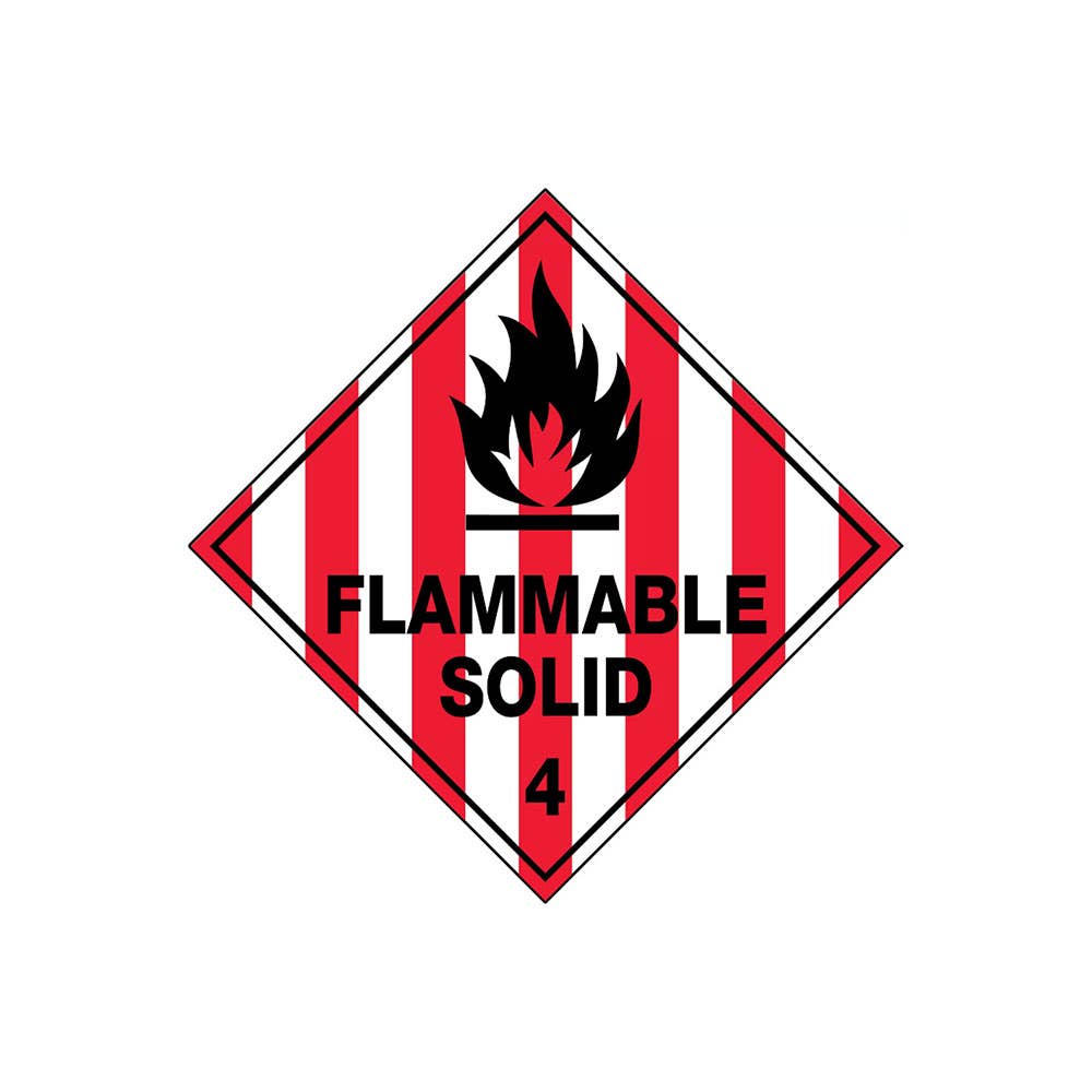 Flammable Solid 4 Sticker 100 x 100mm 250 Roll 514968 HLL104.1PAP