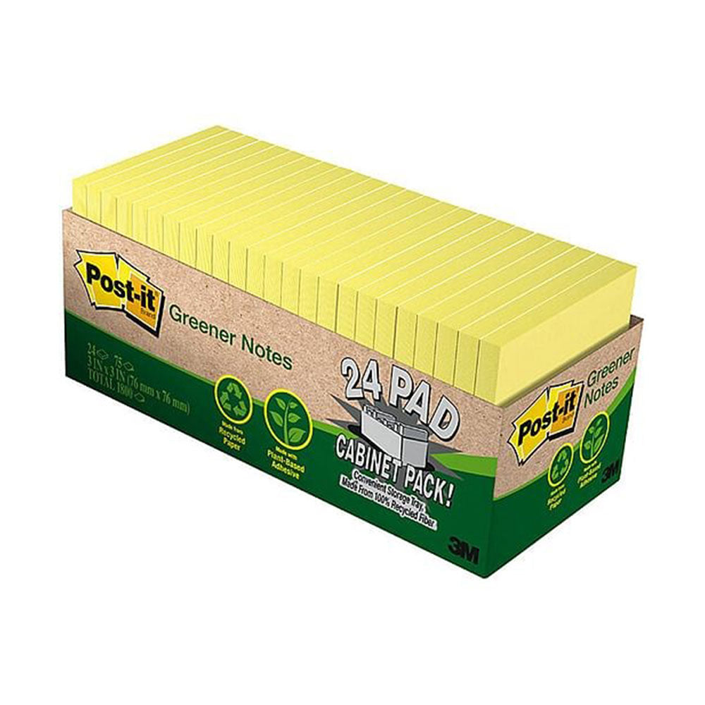 Post-It Notes 654R-24CP-CY Greener Cabinet 76x76mm Pack 24 Yellow_645315600_PI70005054468