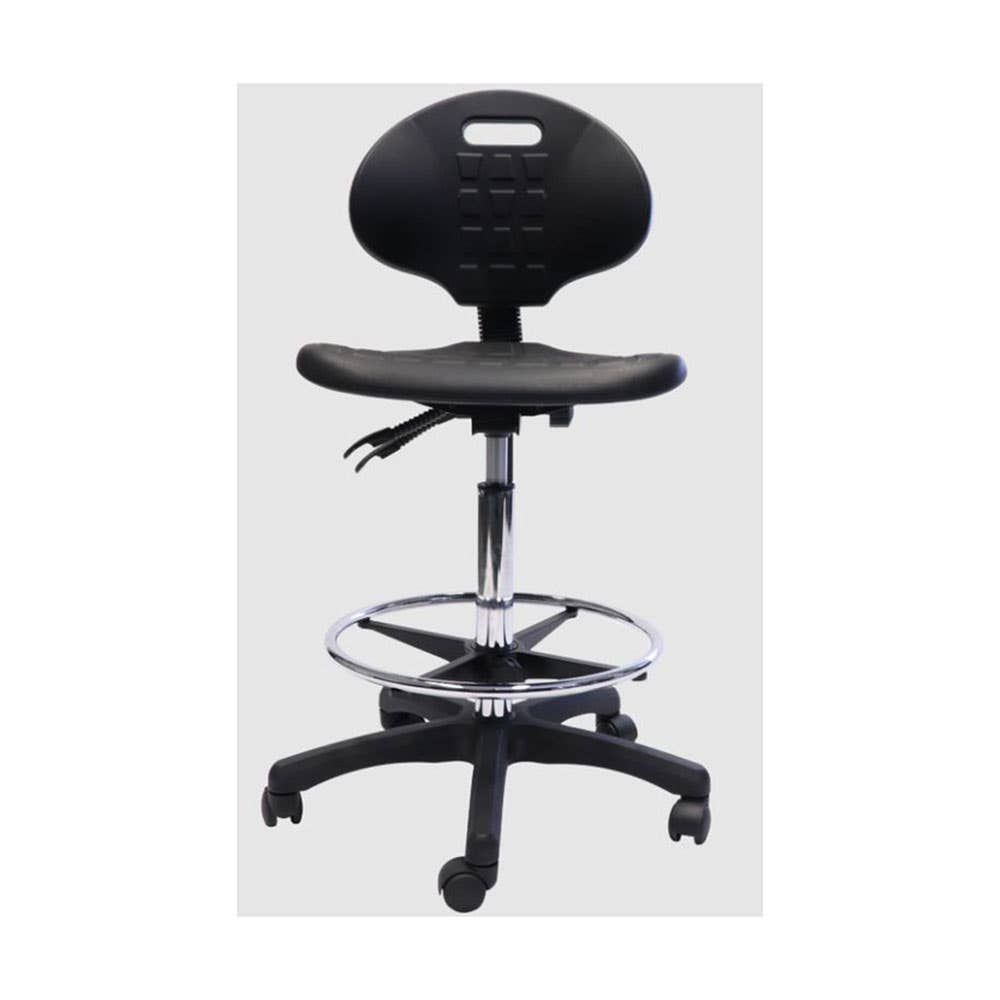 Lab Stool Drafting Black Polyurethane Seat And Back Chrome Foot Ring 1055347 LAB STOOL