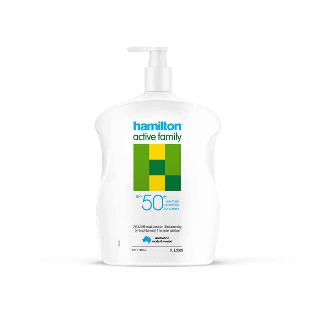 Hamilton Active Family Sunscreen SPF 50+ 1L Pump Pack 90140028 1019081