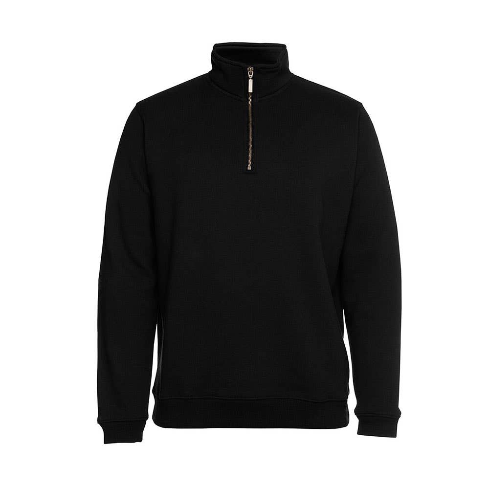 S3FSZ C Of C Brass 1/2 Zip Fleecy Sweat Black Jb's Wear S 542003 S3FSZ-BLK-S