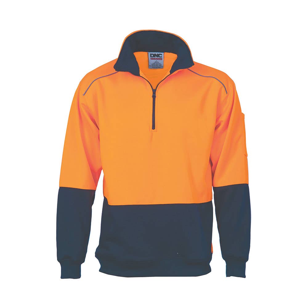 3928 Hi-Vis 1/2 Zip Sweatshirt Orange/Navy L 515087 3928-O/N-L