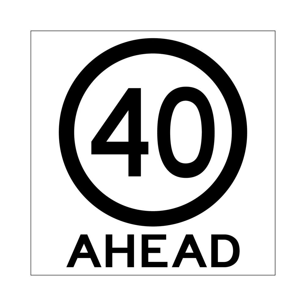 Sign 40 AHEAD 600 x 600mm Classs 1 Fluted_403801_T9-88