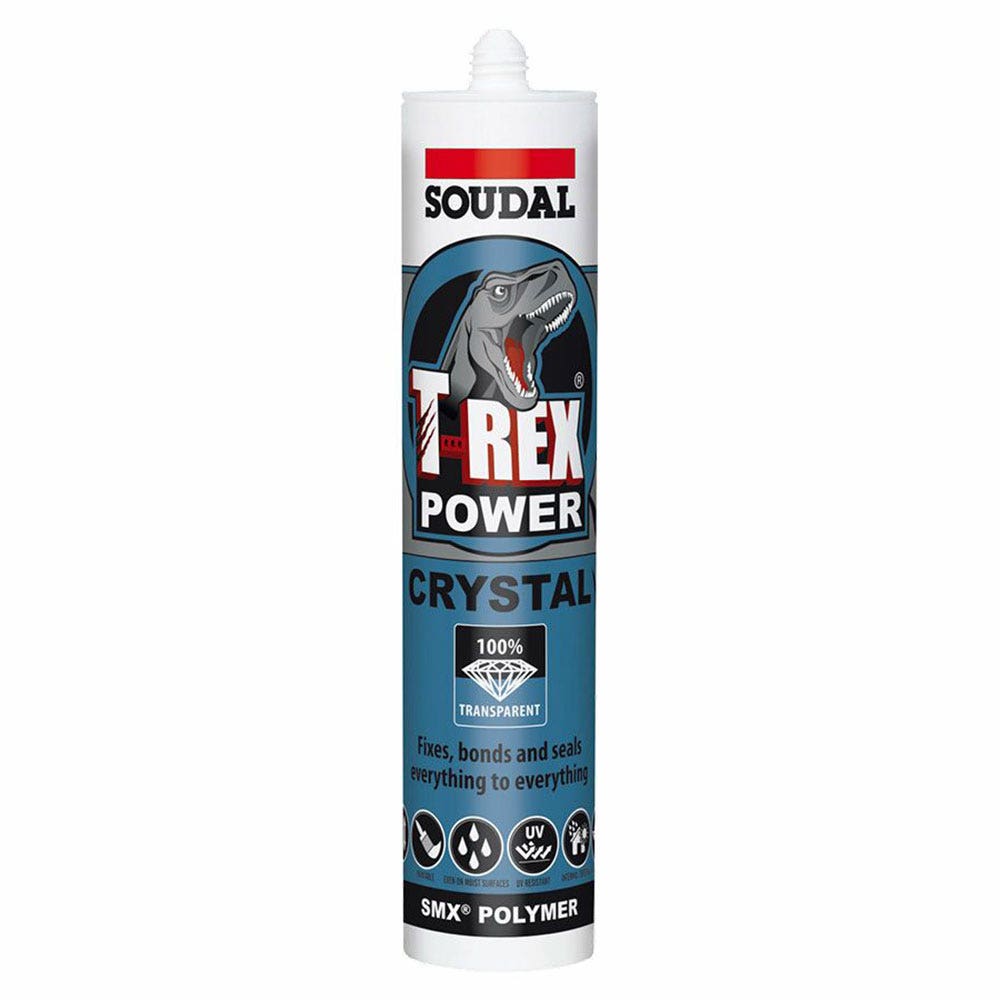 T-Rex Crystal Adhesive & Sealant Cartridge 290ml Clear 435194 315001290CL