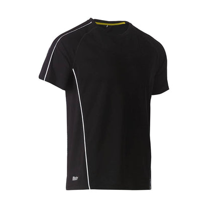 T-Shirt S/S Poly Mesh Crew Neck 130gsm Black 2XL Bisley 40014070 BK1426 BBLK2XL