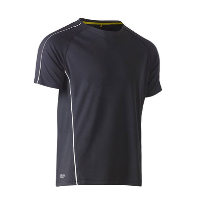 T-Shirt S/S Poly Mesh Crew Neck 130gsm Charcoal 2XL Bisley 40014062 BK1426 BCCG2XL