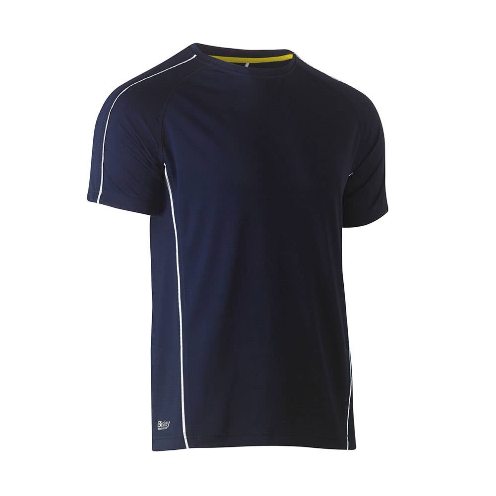 T-Shirt S/S Poly Mesh Crew Neck 130gsm Navy 2XL Bisley 40014054 BK1426 BPCT2XL