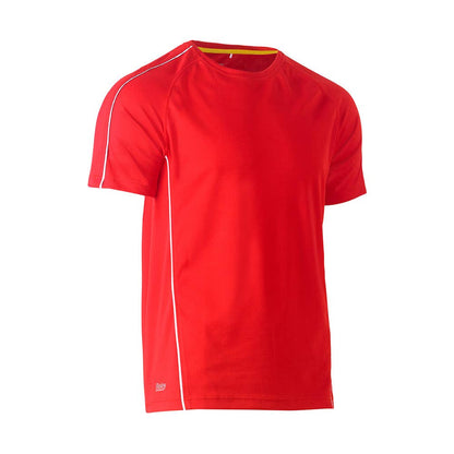 T-Shirt S/S Poly Mesh Crew Neck 130gsm Red 2XL Bisley 40014030 BK1426 BRED2XL