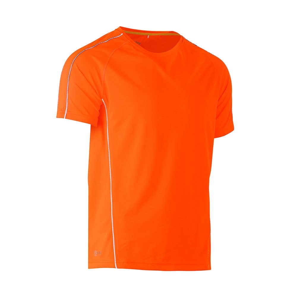 T-Shirt S/S Poly Mesh Crew Neck 130gsm Orange 2XL Bisley 40014086 BK1426 BF612XL