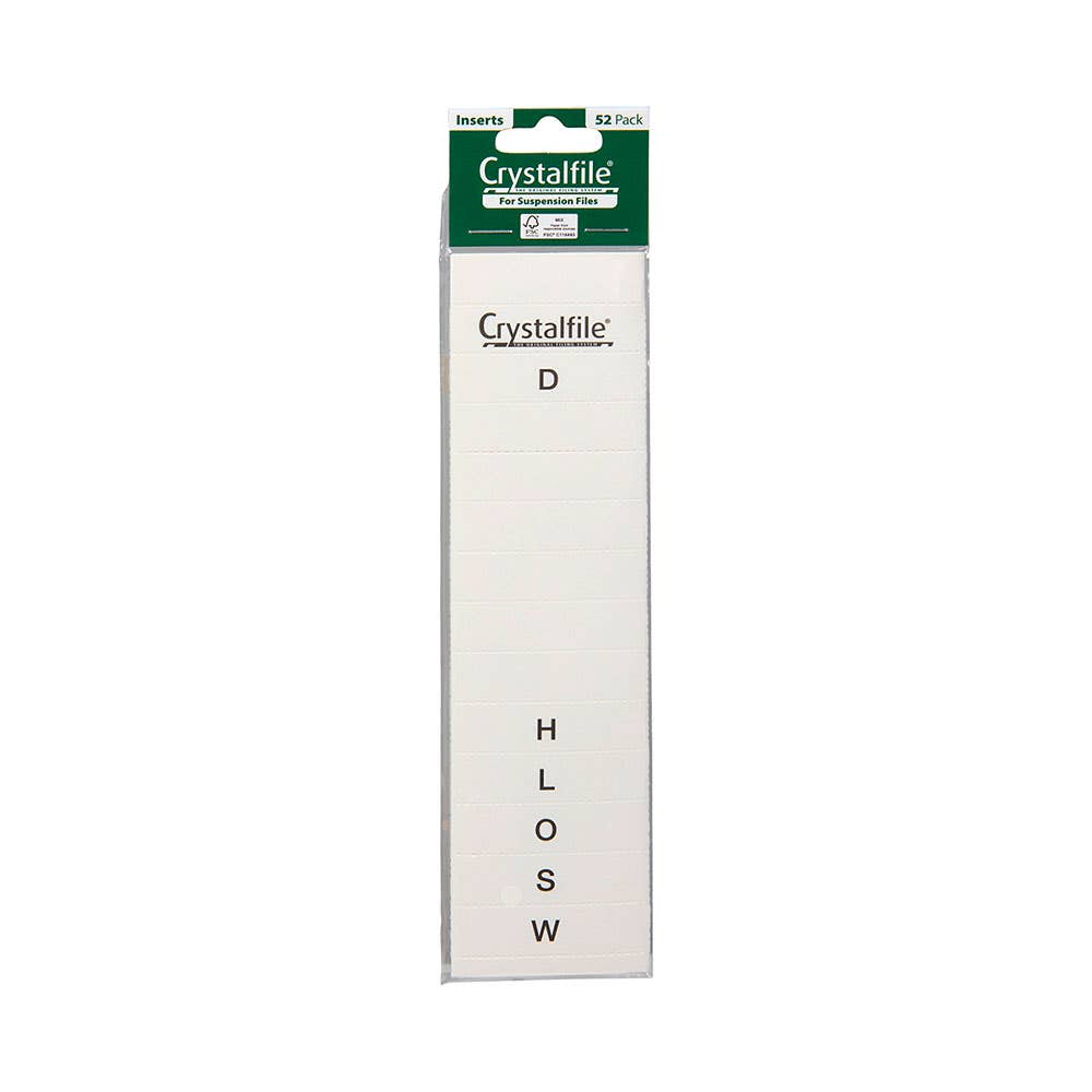 Tab Inserts A-Z For Suspension Files 52 Pack 39395000 111540