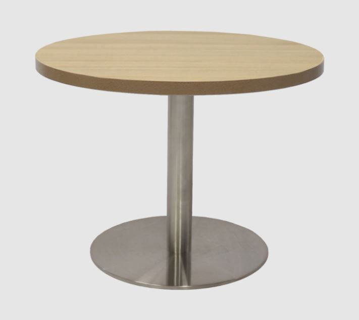 Rapid Round Coffee Table 600Mm Chrome Base 425H Natural Oak_9031343_CCT6 NO/SS