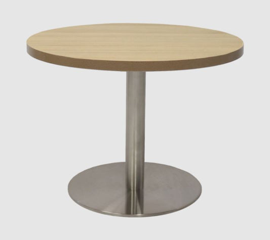 Rapid Round Coffee Table 600Mm Chrome Base 425H Natural Oak_9031343_CCT6 NO/SS
