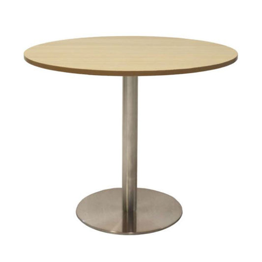 Rapid Table Round 1200mm Natural Oak Chrome Base_9031342_CBT12 NO/SS
