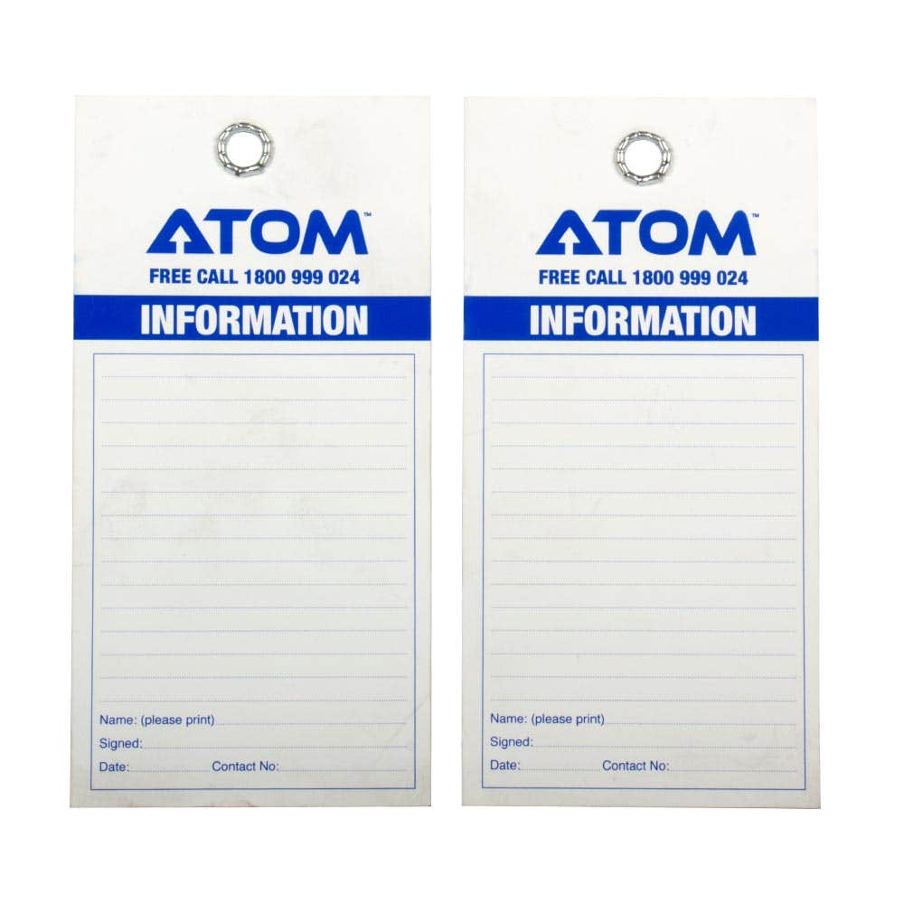 INFORMATION Safety Tags Blue/White 80 x 160mm 100 Pk 90030528 90030528