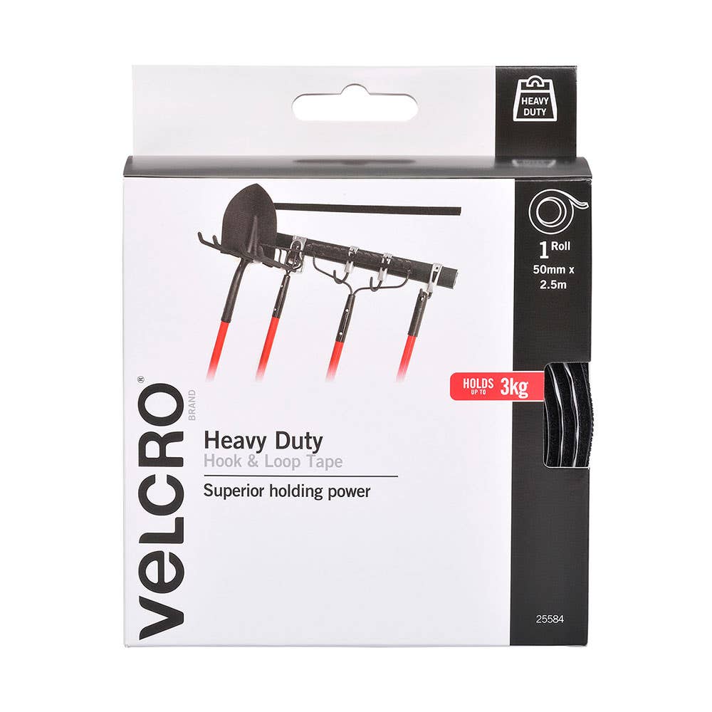 Velcro Heavy Duty Hook & Loop Tape 50mm x 2.5m 1021599 25584