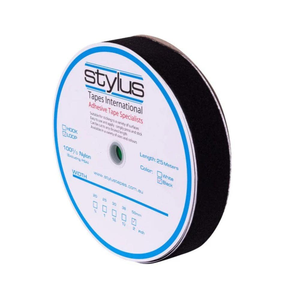 Tape Velcro Loop Only Self Adhesive Black 3422 50mm X 25m_79918822_3325