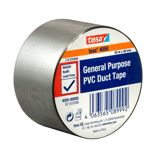 PVC General Purpose Duct Tape Silver 48mm x 30m 90780097 04050-00005-00