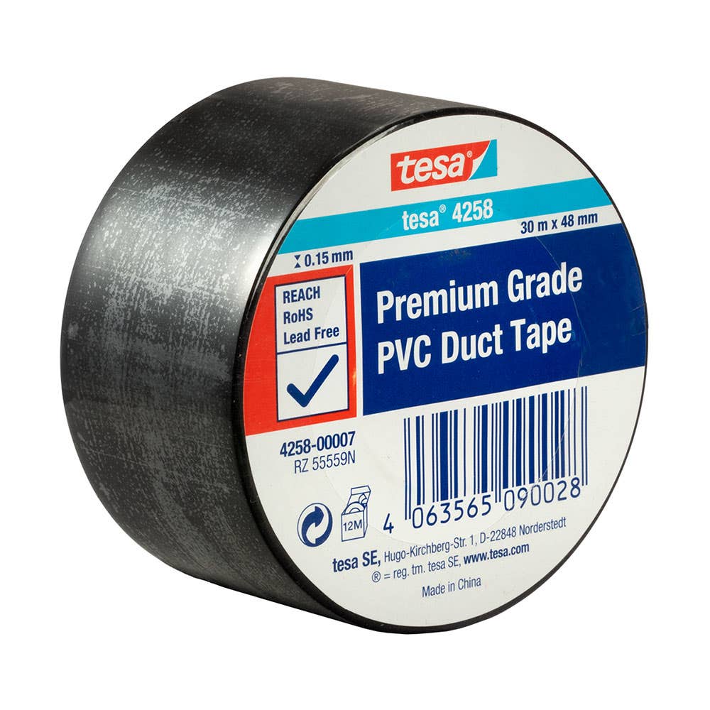 Premium PVC Duct Tape Black 48mm x 30m 60017398 04258-00000-02