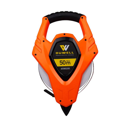 Open Reel Fibreglass Tape Measure Hi-Vis Orange 50m x 15mm 60080200 TM50M