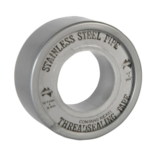 Stainless Steel Thread Seal Tape 12mm x 6.5m 10 Pack 401378 T4HS000-10