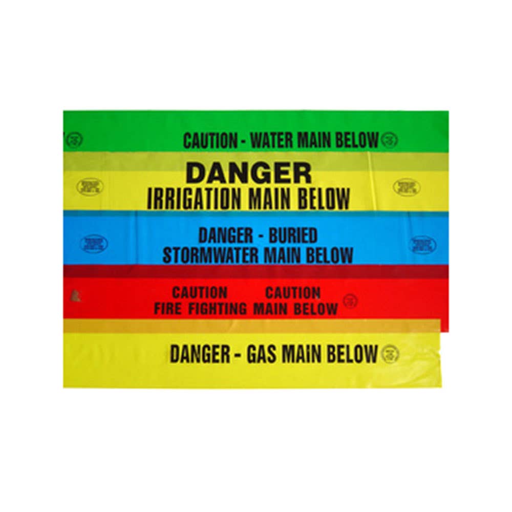 Non-Detectable Underground Tape CAUTION FIREFIGHTING MAIN BELOW Red 150mm x 250m 90780000 TBG2280