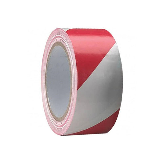 Self-Adhesive Floor Marking PVC Tape Red/White 50mm x 33m 88896210 TL3255