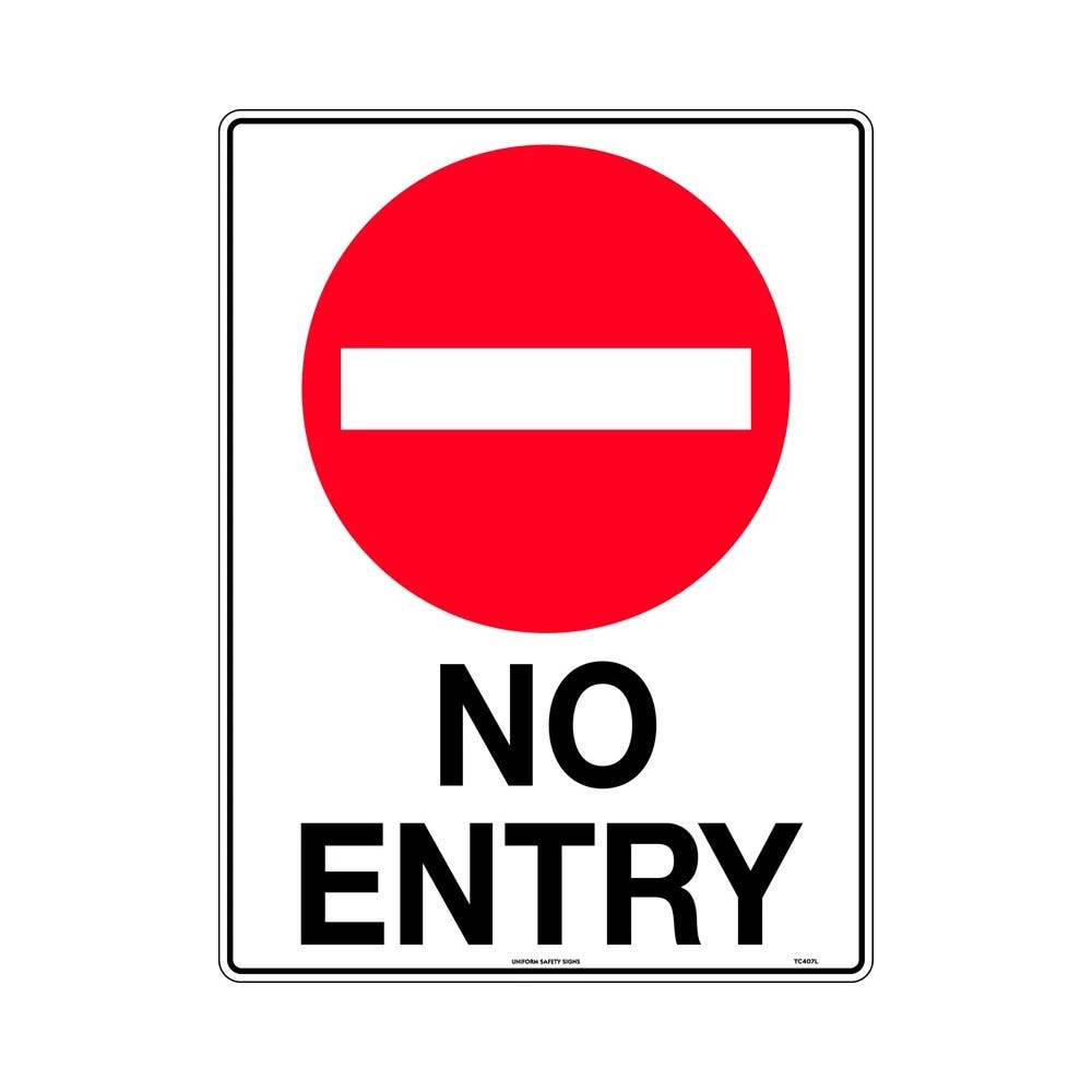 Sign NO ENTRY 600 X 450mm Poly_440344_TC407LP