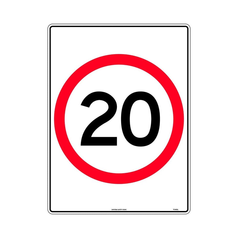 Sign Speed 20 in Roundel 450 X 600mm Class 1 Reflective Aluminium 2879 ...